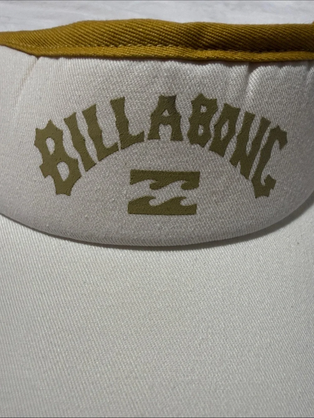 Billabong Kids White Visor with Mustard Trim